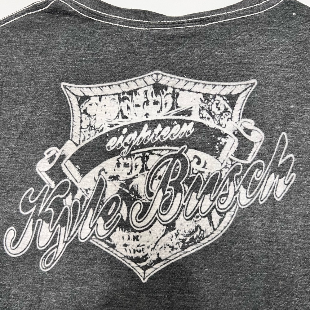 Authentic NASCAR Kyle Busch Gray Graphic T-Shirt - Picture 3 of 9